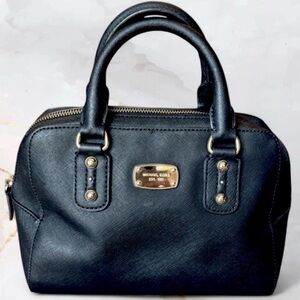 Classic Black Saffiano Leather Domed Satchel 🖤 for Capsule Wardrobe